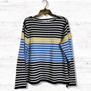 Liz Claiborne Stripes Long Sleeve Shirt Mariner Style NWT XL